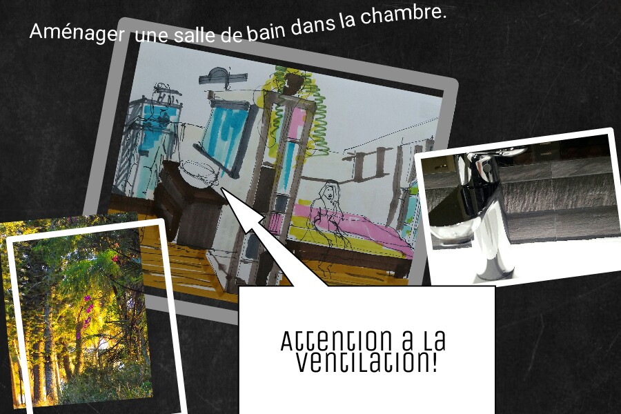 salle de bain dans la chambre et entilation