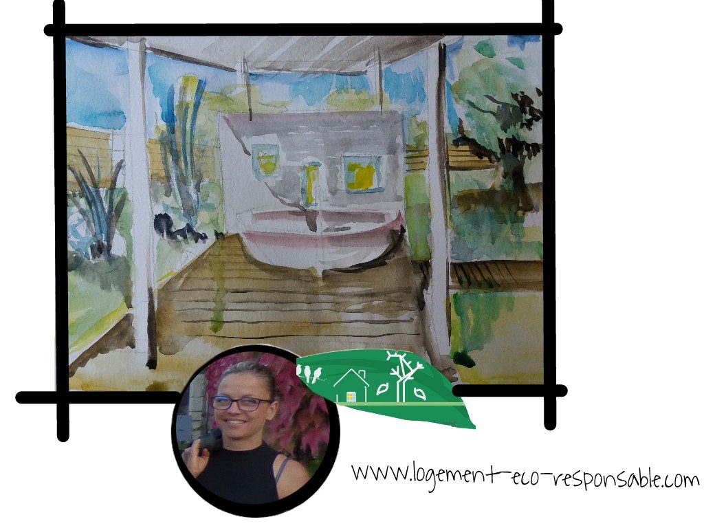 bain exterieur dans le jardin