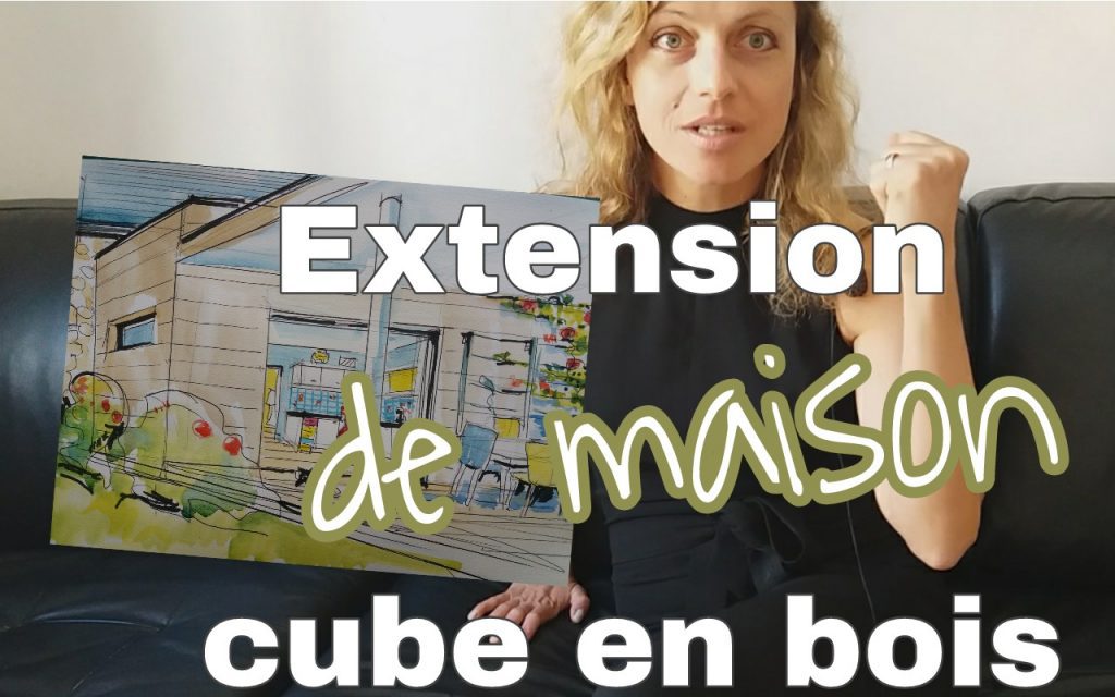 extension de maison cube en bois