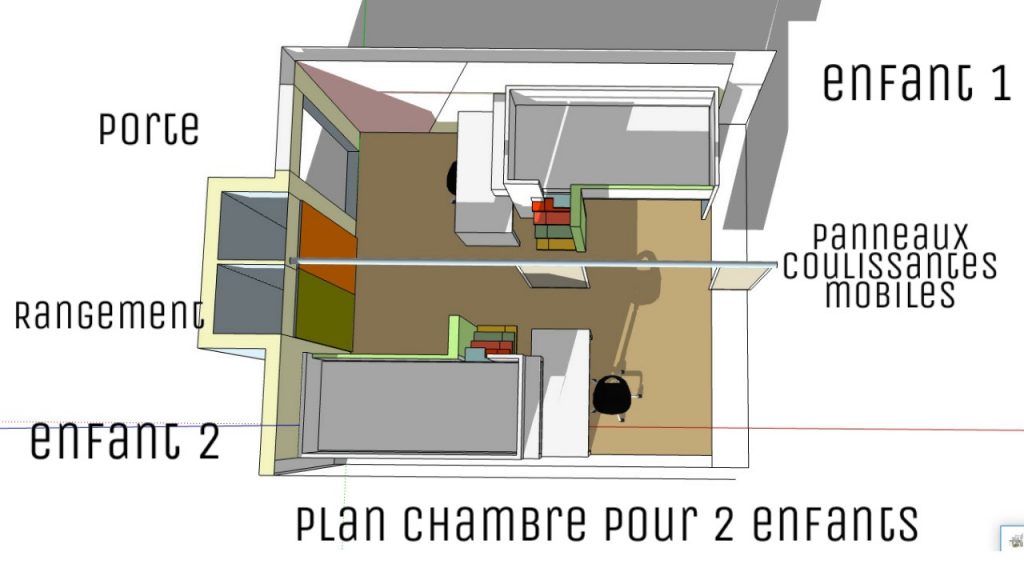 plan chambre pour deux enfants