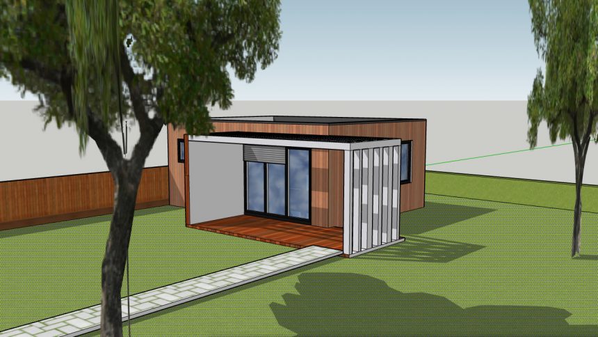 studio de jardin cube en bois