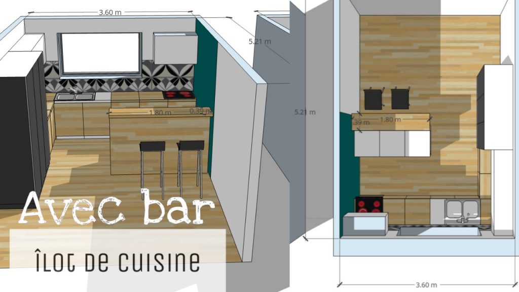 ilot de cuisine avec bar