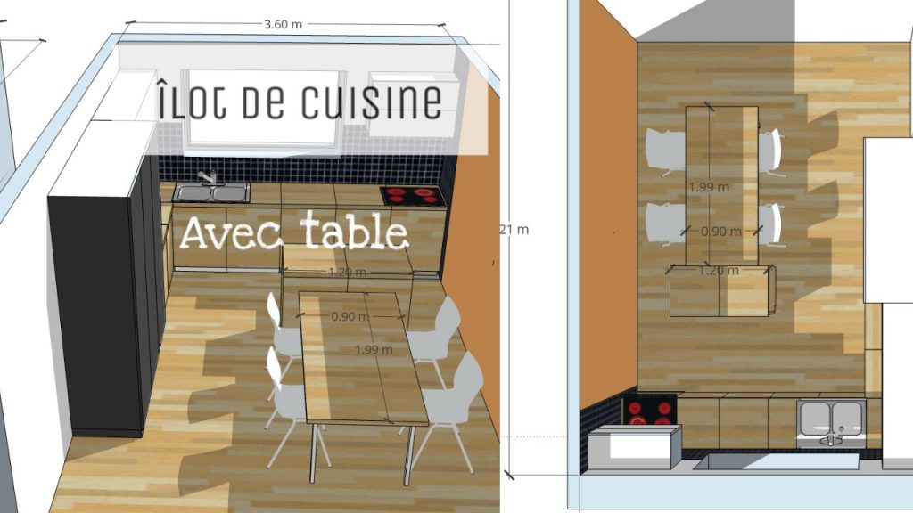 îlot de cuisine avec bar