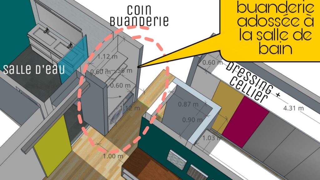 buanderie adossée a l salle de bain