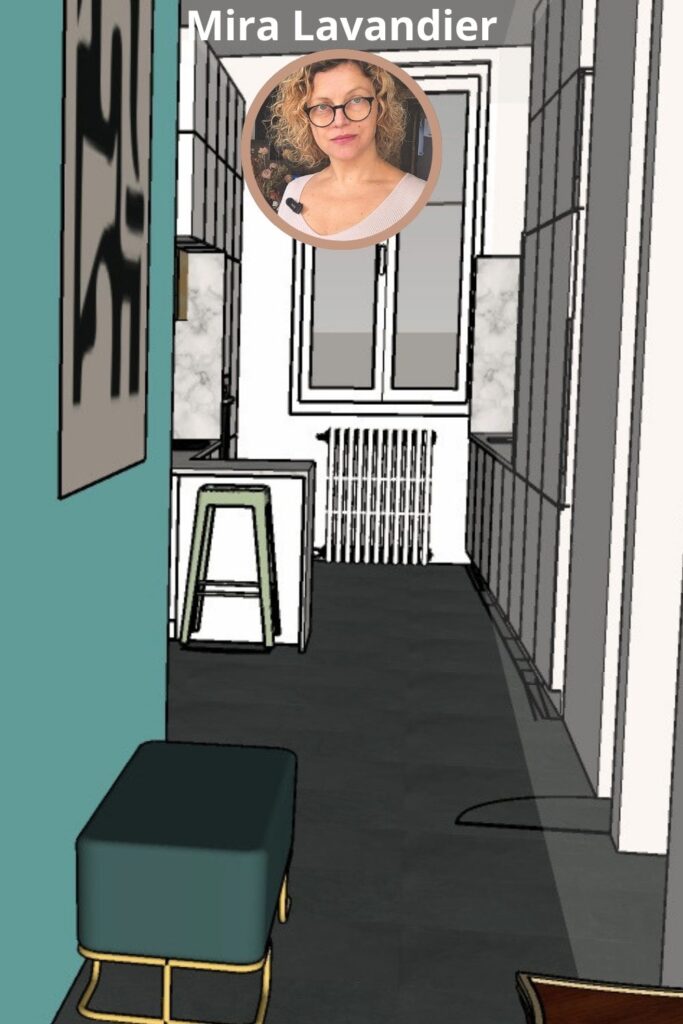 banc d'entrée dans un appartement haussemannien