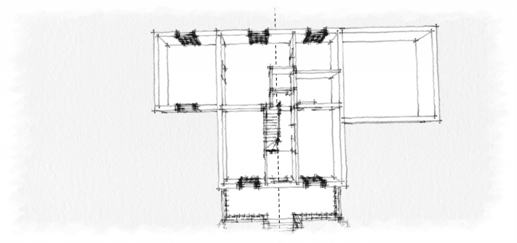 plan rdc maison américaine