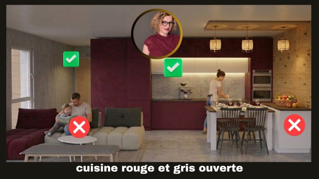cuisine rouge et gris