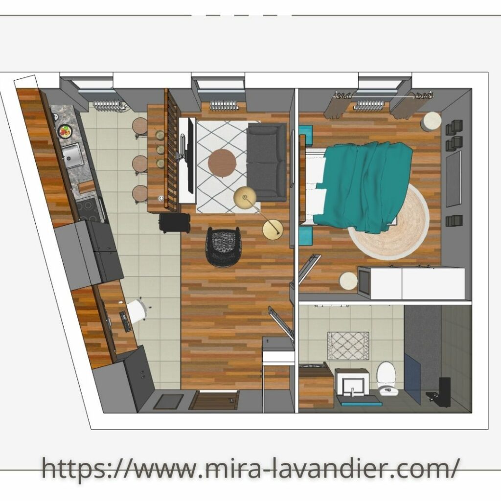 Plan appartement 40m2 1 chambre