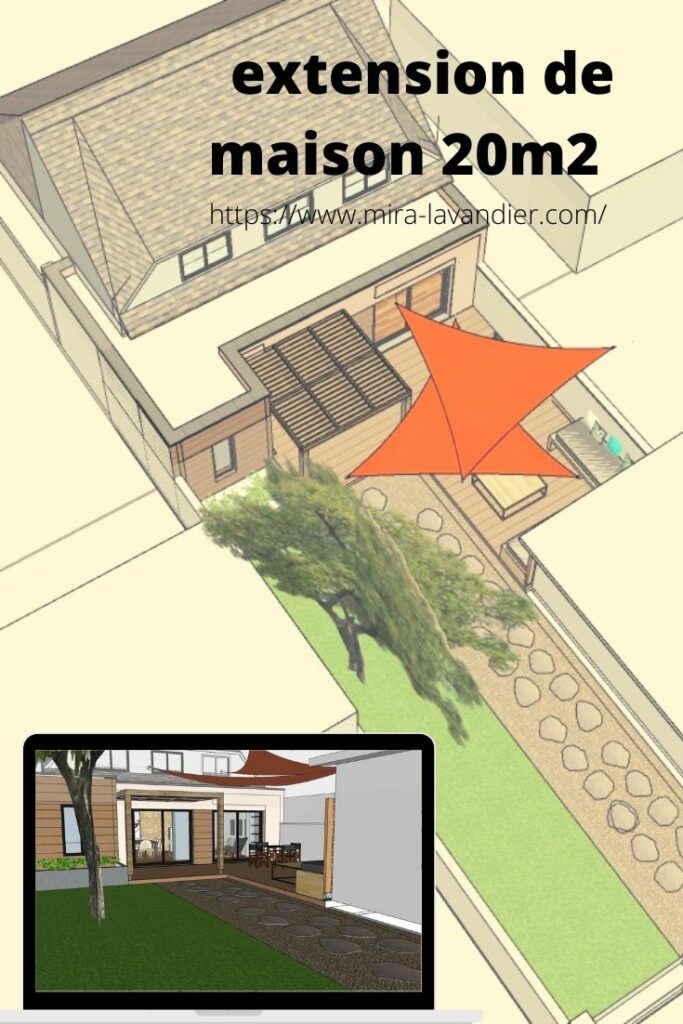 plan extension maison 20m2