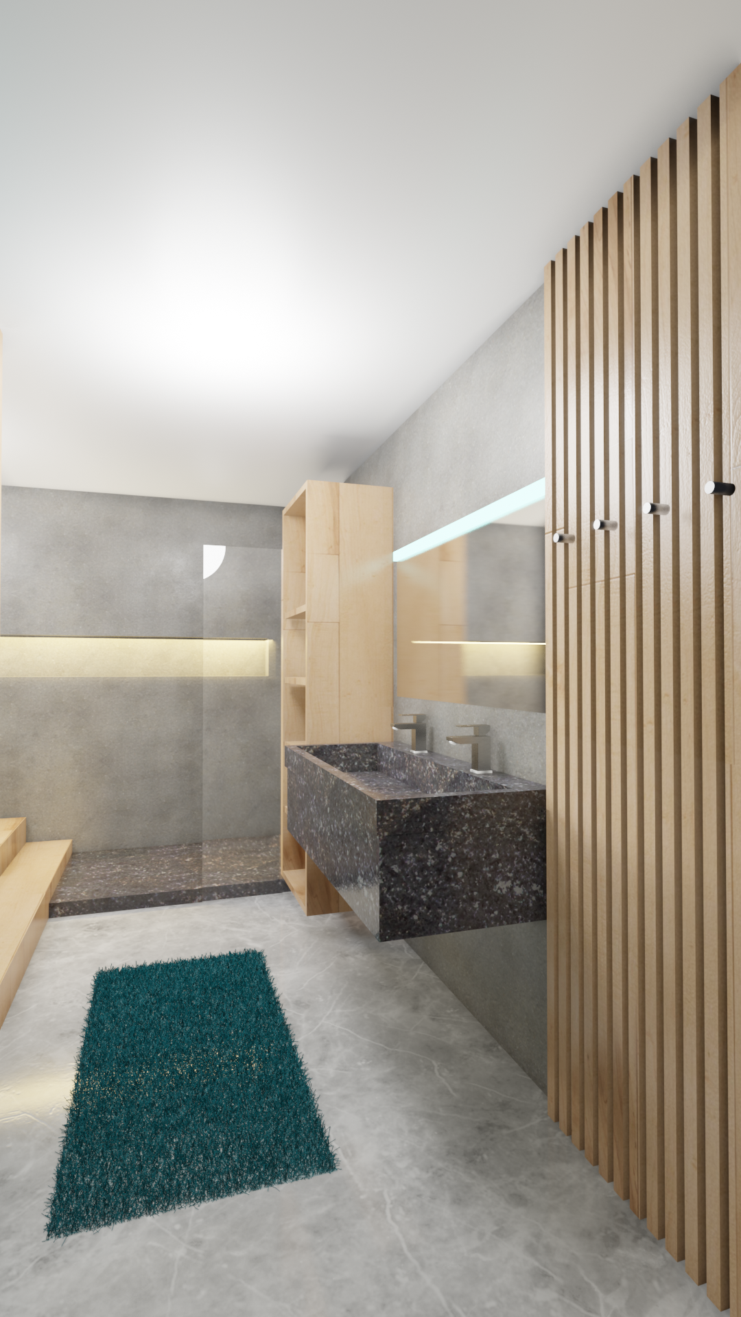 salle de bain en longueur 1