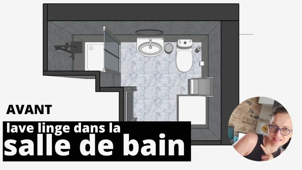 exemple de plan salle de bain avec lave linge avant