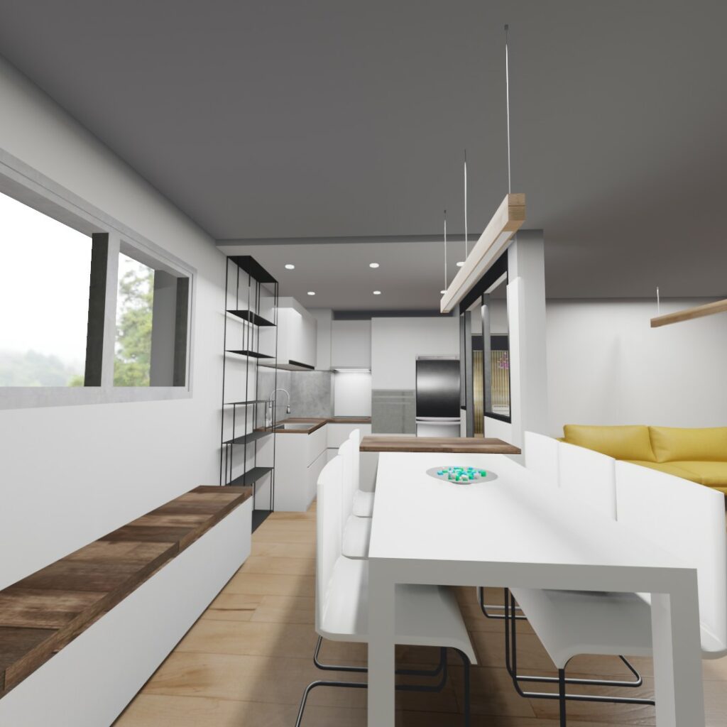 cuisine ouverte sur salon 25m2