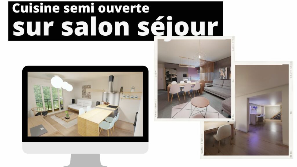 cuisine semi ouverte sur salon et sejour