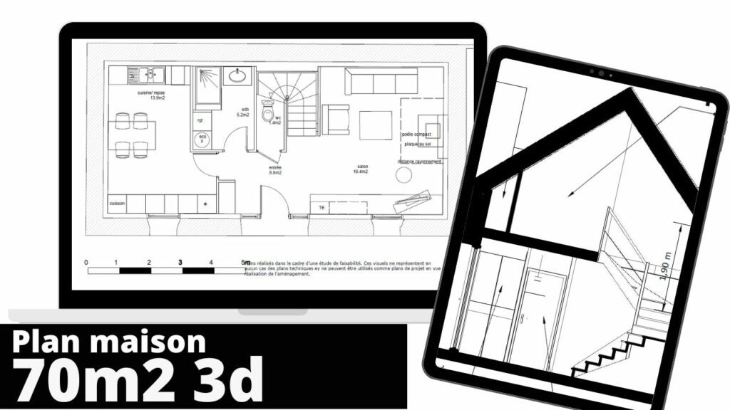 plan maison 70m2 3d