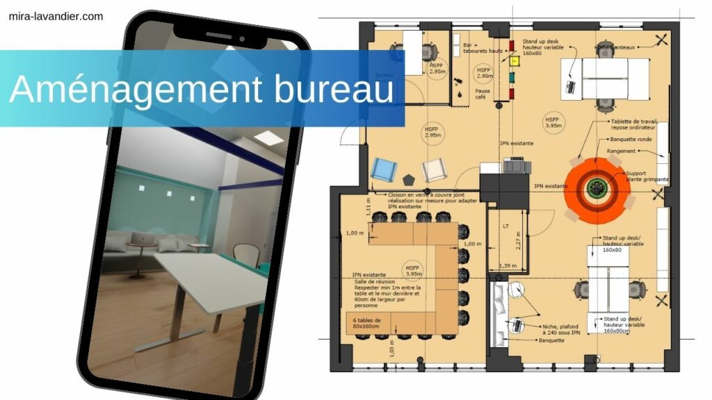 plan amenagement bureau open space