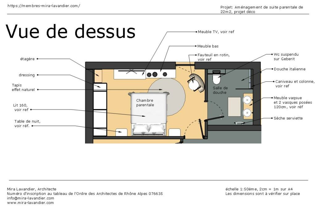  plan suite parentale 20m2 rectangulaire