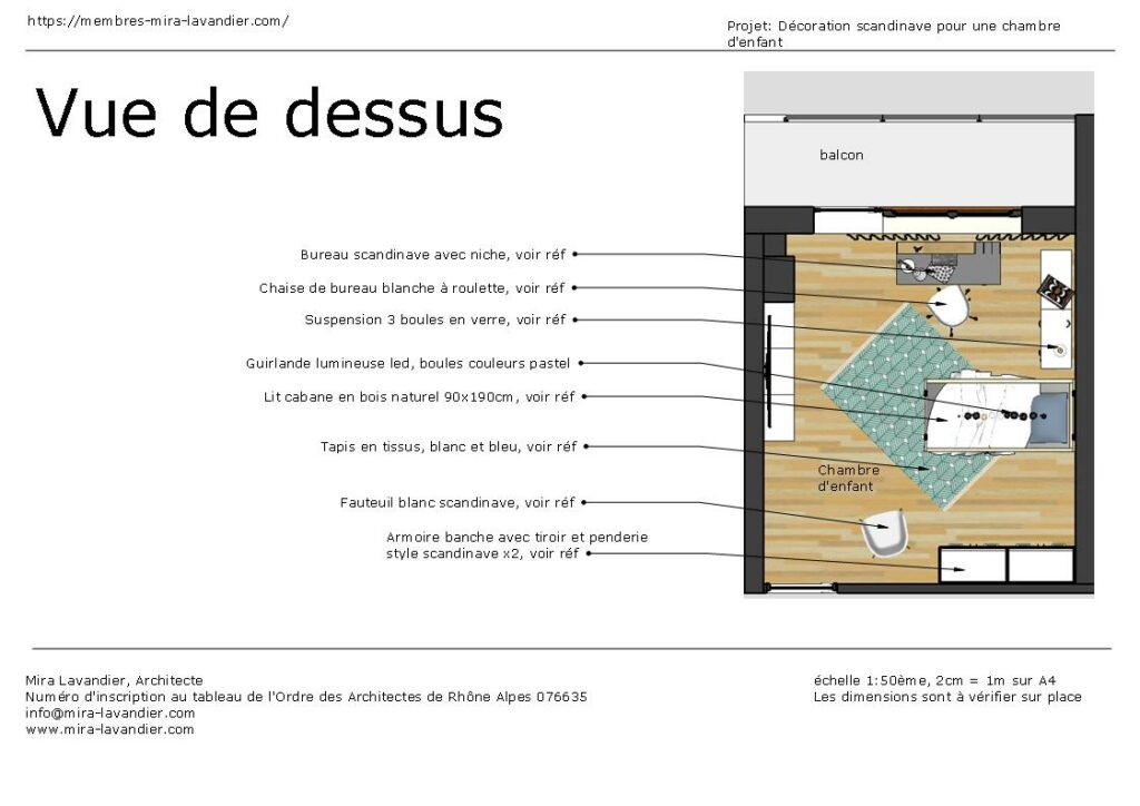 plan chambre enfant decoration scandinave