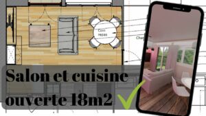 salon cuisine ouverte 18m2