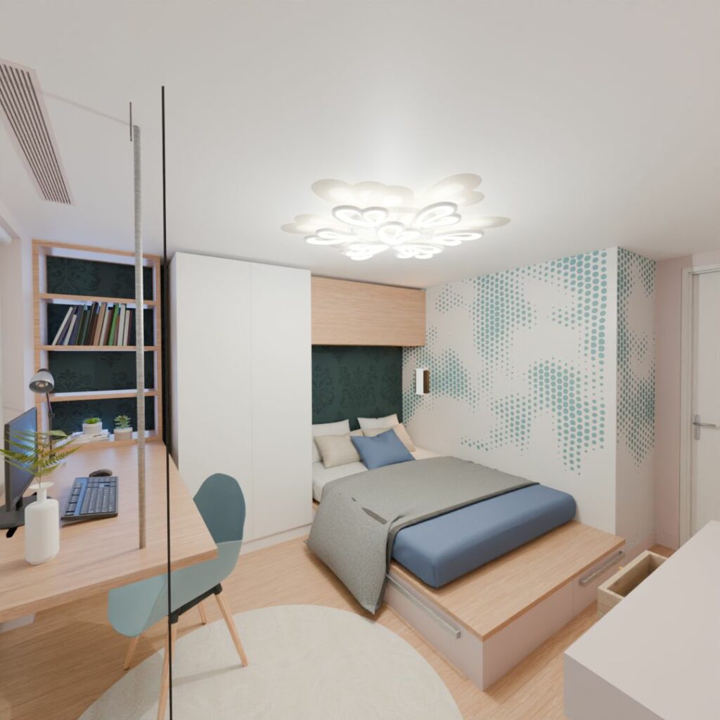 chambre 12m2 lit sur estrade
