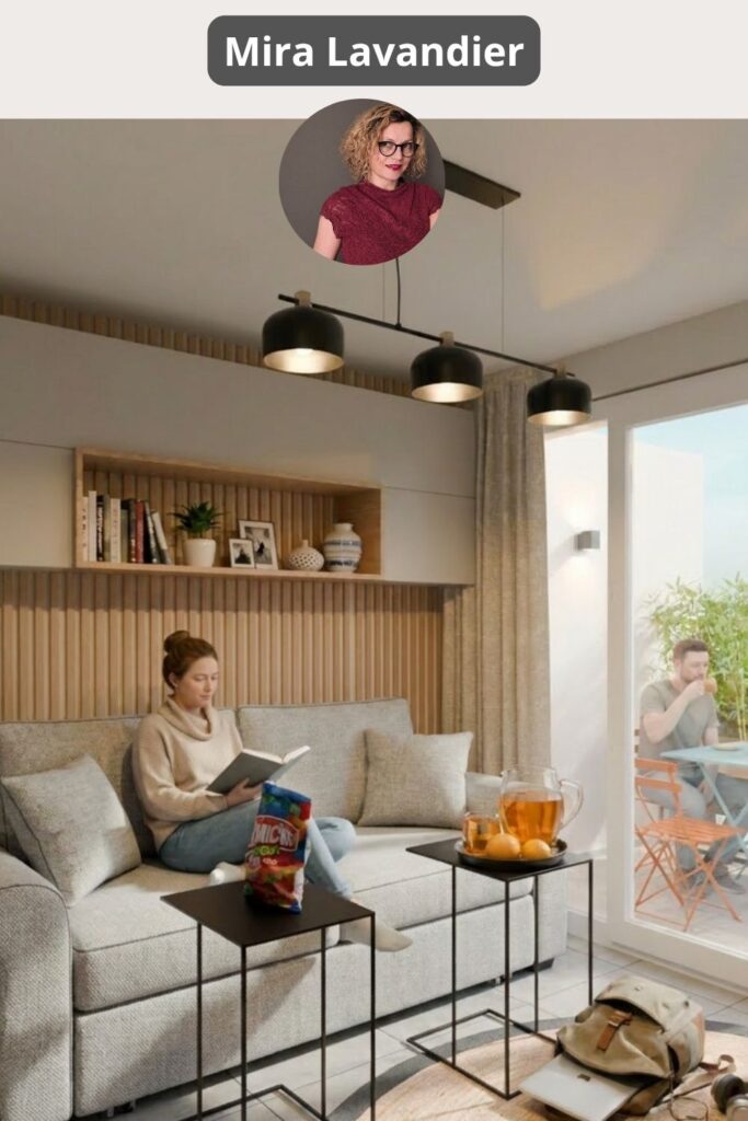 Aménagement de studio de 30m2 avec extérieur, vue en 3D du projet