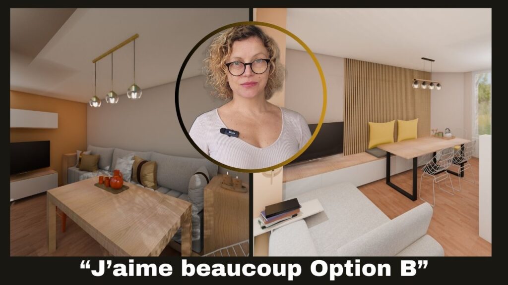 Aménagement de cuisine ouverte sur salon + coin repas et entrée