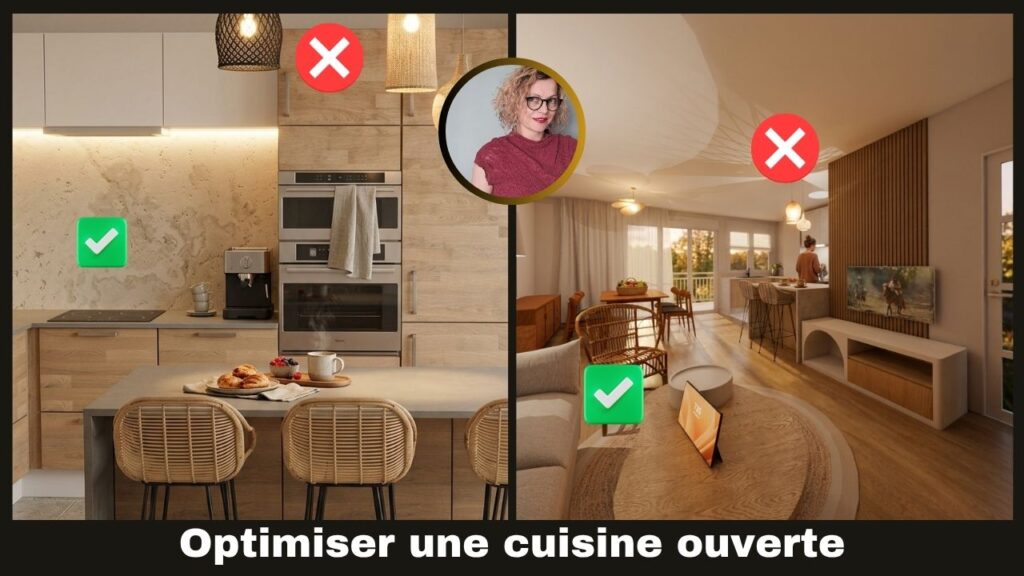 Optimiser une cuisine ouverte avec îlot central
