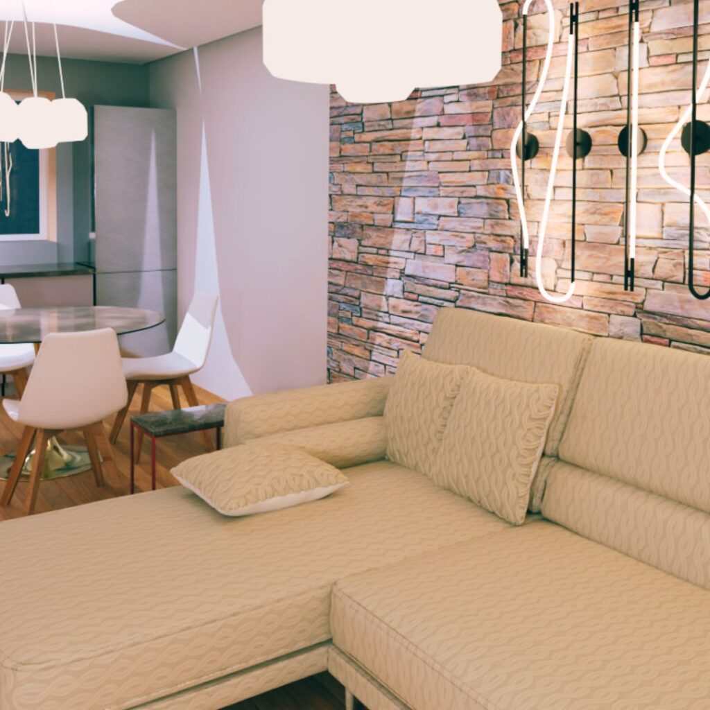 intérieur avec parement pierre