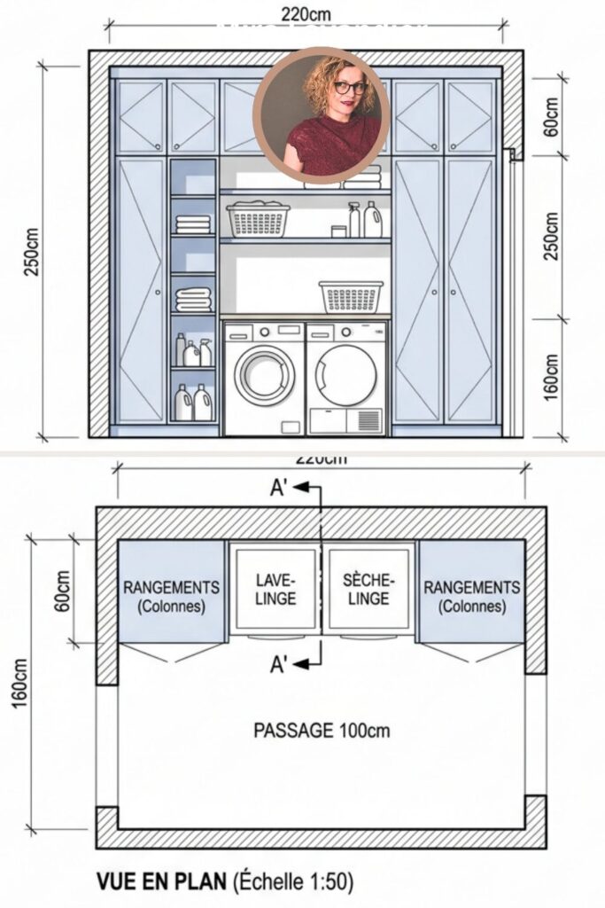 Aménager une buanderie dans un couloir