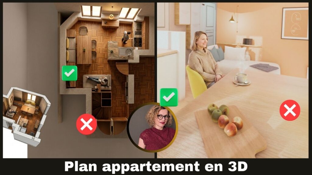 exemple de plan appartement en 3D en rénovation