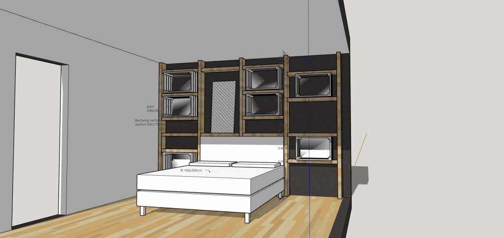 Une Tete De Lit Avec Rangement Ou En Bois Brut