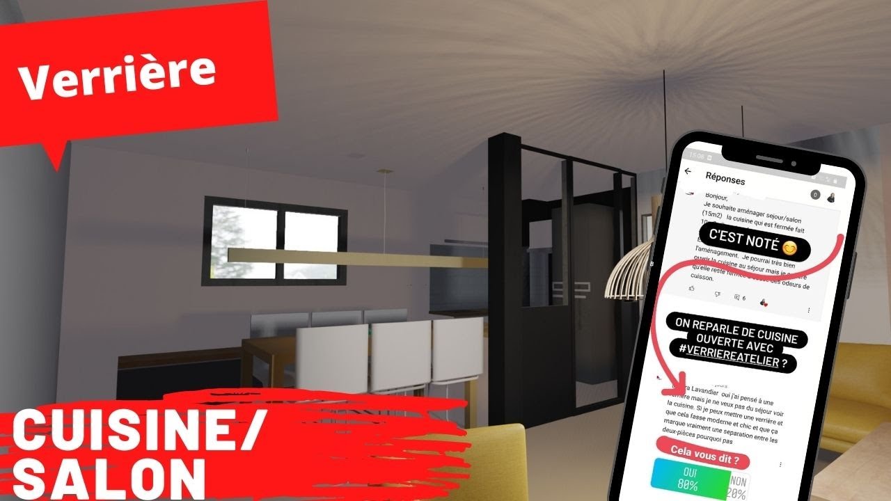 Une verrière séparation cuisine salon : exemple concret