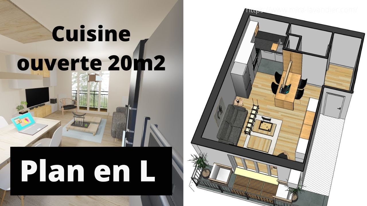 Les secrets d'une cuisine ouverte sur salon 20m2 réussie!